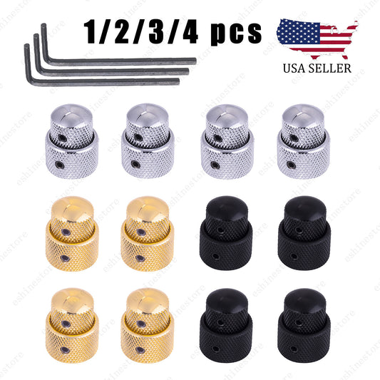 1-4 Pcs Metal Dual Concentric Stacked Control Guitar Bass Dual Knobs 3 Colors
