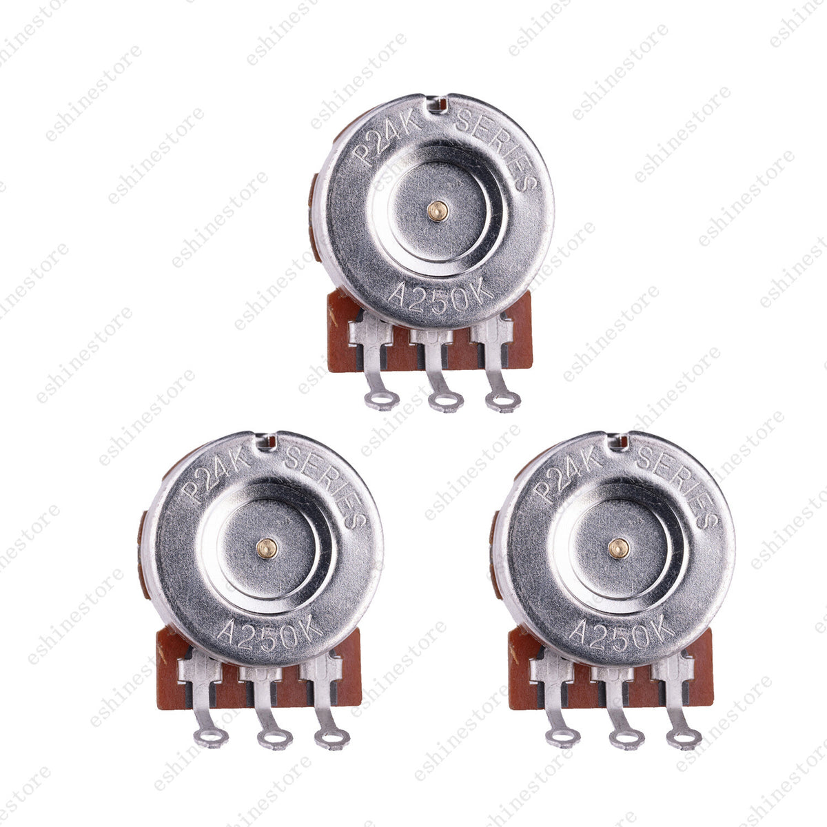 A/B 250K/500K Guitar Potentiometers Brass 15mm Short Shaft Pot US 24 Spline Fine