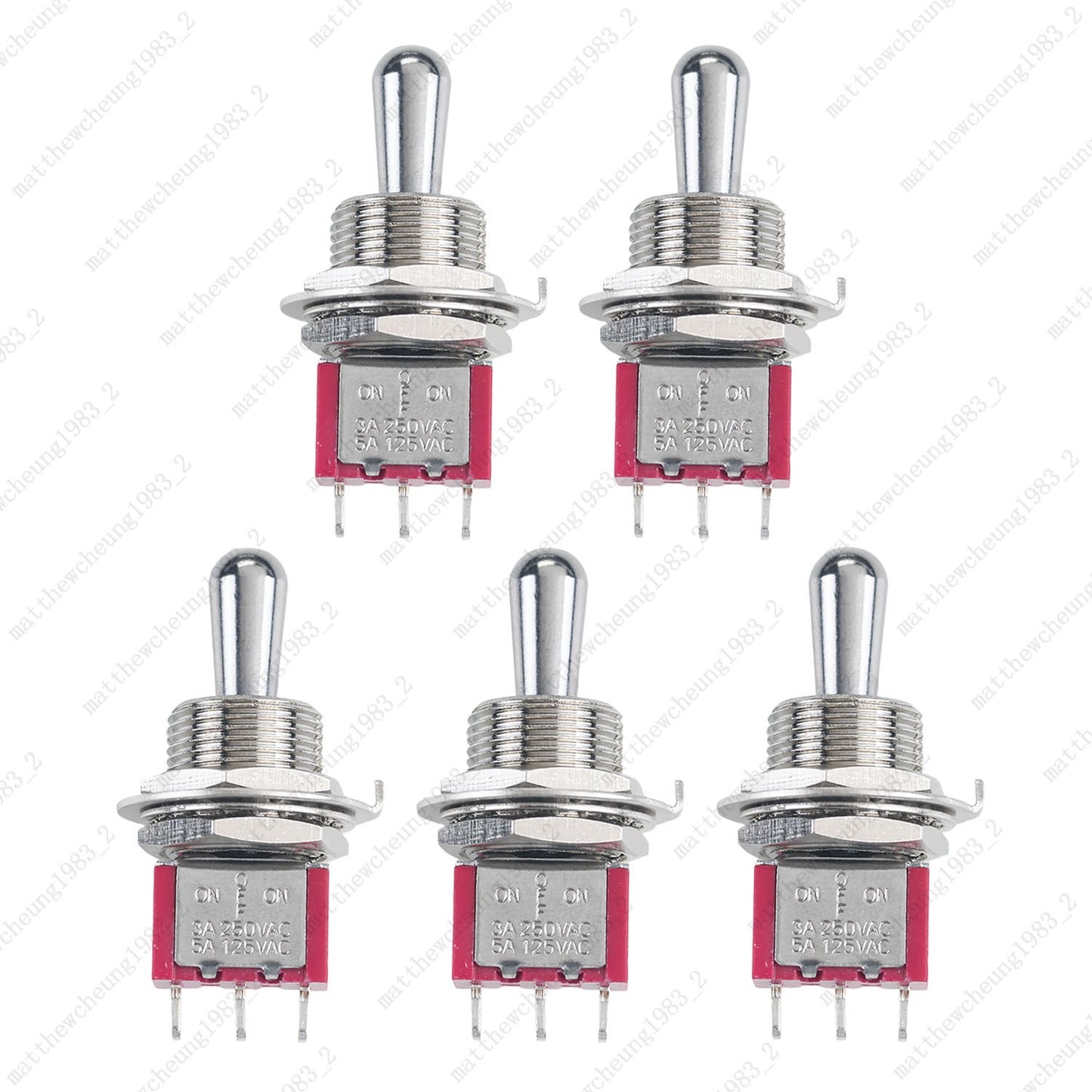 1/3/5 x Guitar Short Fat Bat Toggle Switch SPDT 3Pin 3-Position ON-OFF-ON Sealed
