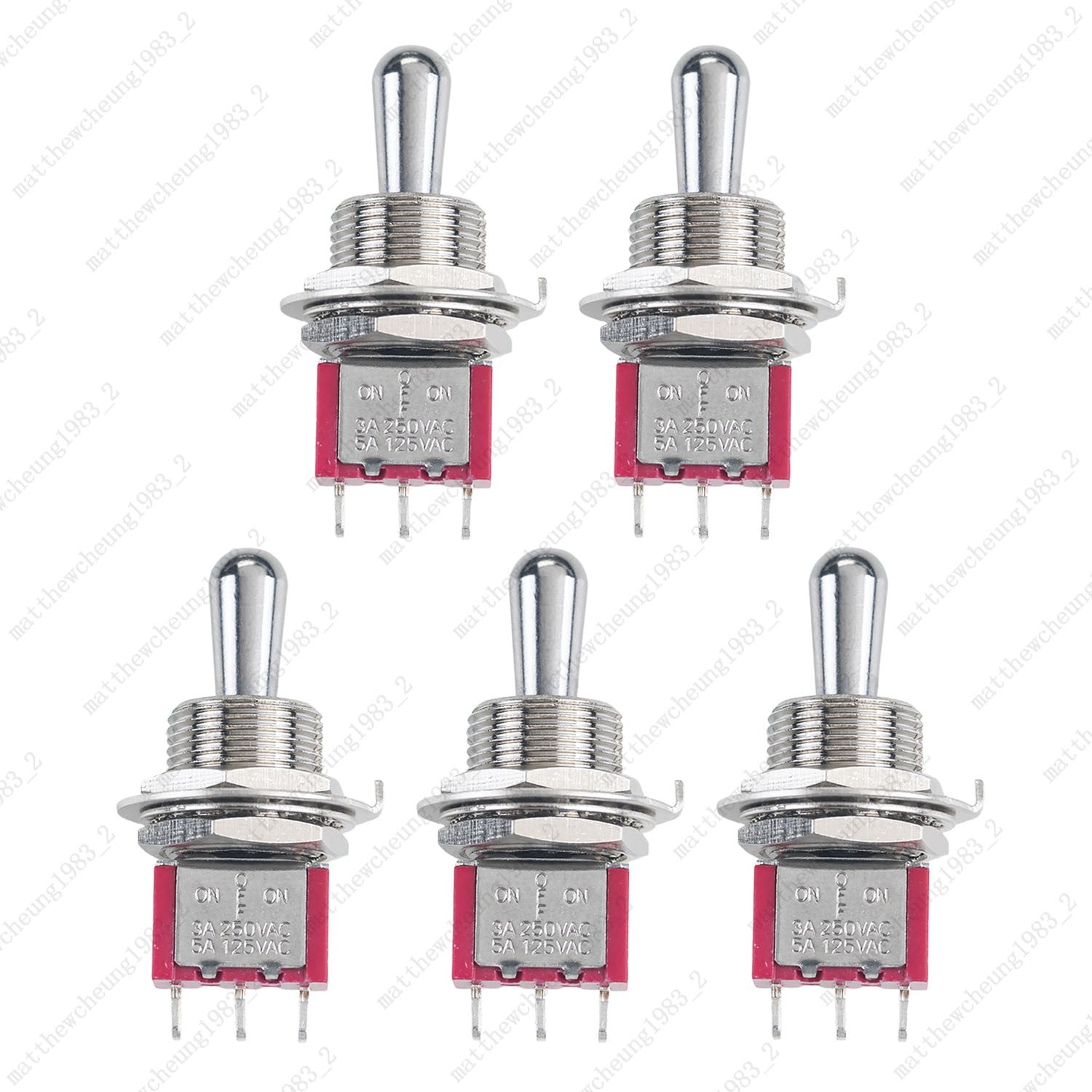 1/3/5 x Guitar Short Fat Bat Toggle Switch SPDT 3Pin 3-Position ON-OFF-ON Sealed