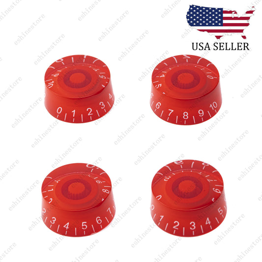 4 Pcs Red Eectric Guitar Control Knobs Speed Dial Knobs For Les Paul SG