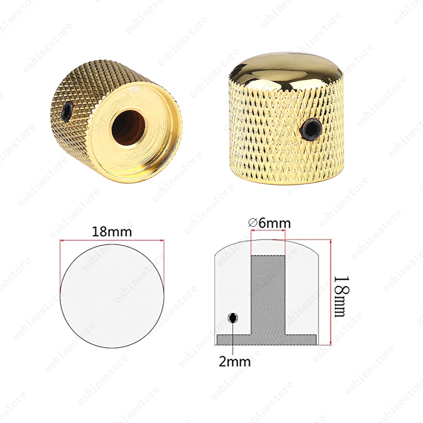 1/2/3/4 Pcs Guitar Volume Tone Control Knobs 18/24 Spline Metal For Strat LP SG