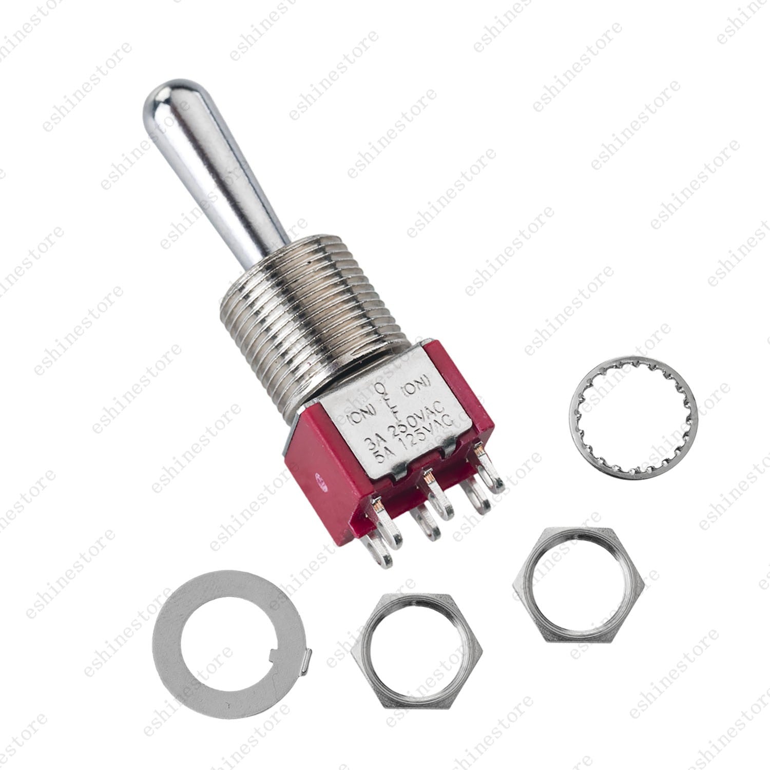 1/3/5 x Guitar 6Pin 3-Way (ON)-OFF-(ON) Momentary Fat Bat Toggle Switch Sealed