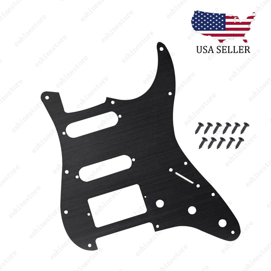 11-Hole Metal Matte Aluminum Anodized ST HSS Pickguard For Fender Strat Black