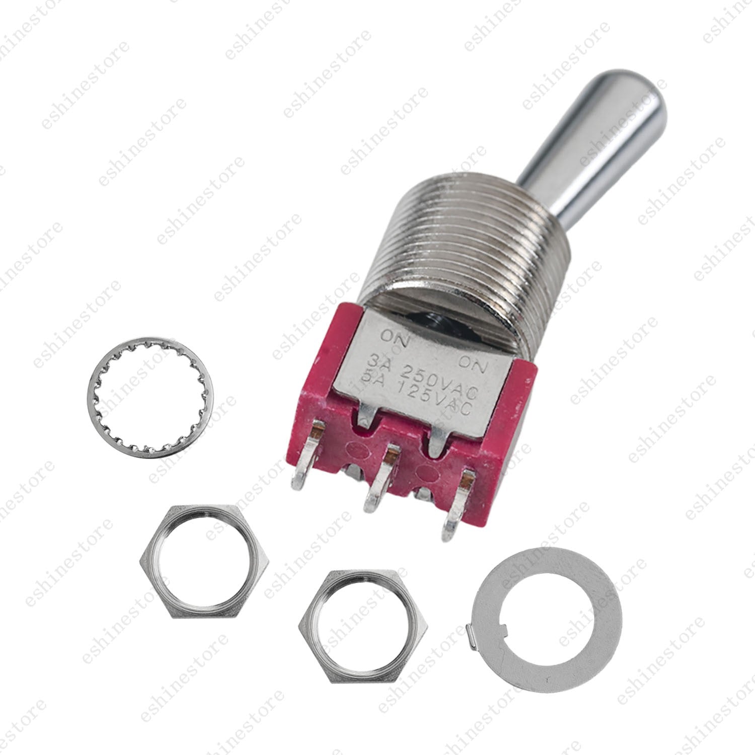 1/3/5 PCS Guitar/AMP Fat Bat Toggle Switch SPDT 3 Pin 2-Way ON ON Sealed - RED