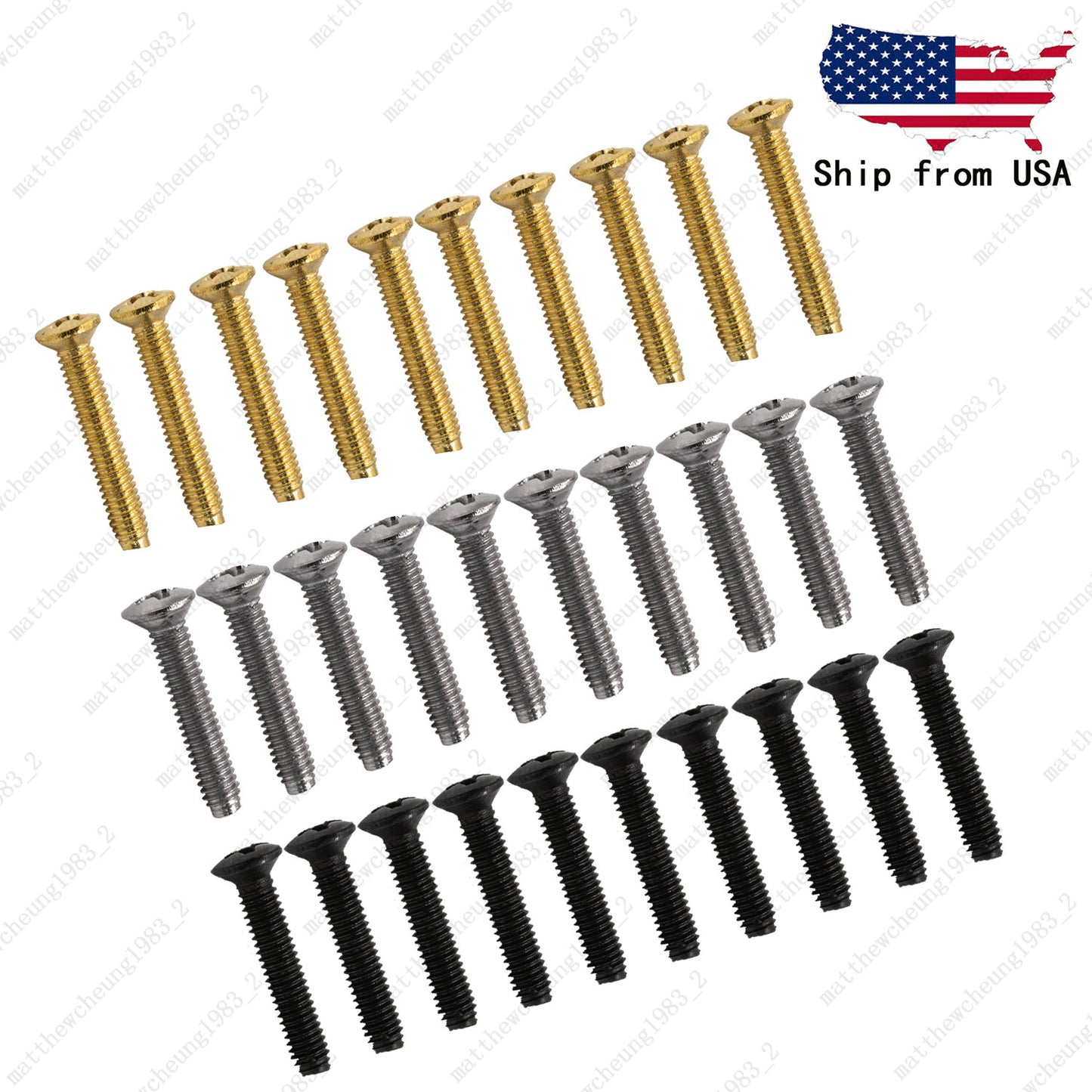10 Pcs Guitar SHORT TUNER KNOB Tuning Machine Buttons  SCREWS 2.5x14 3 Color
