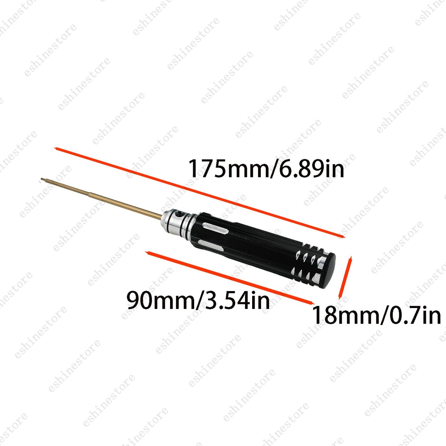 1PC 4-40 HSS Ti-Gold Hex Screwdriver Adjustable Length Black Handle for RC Cars