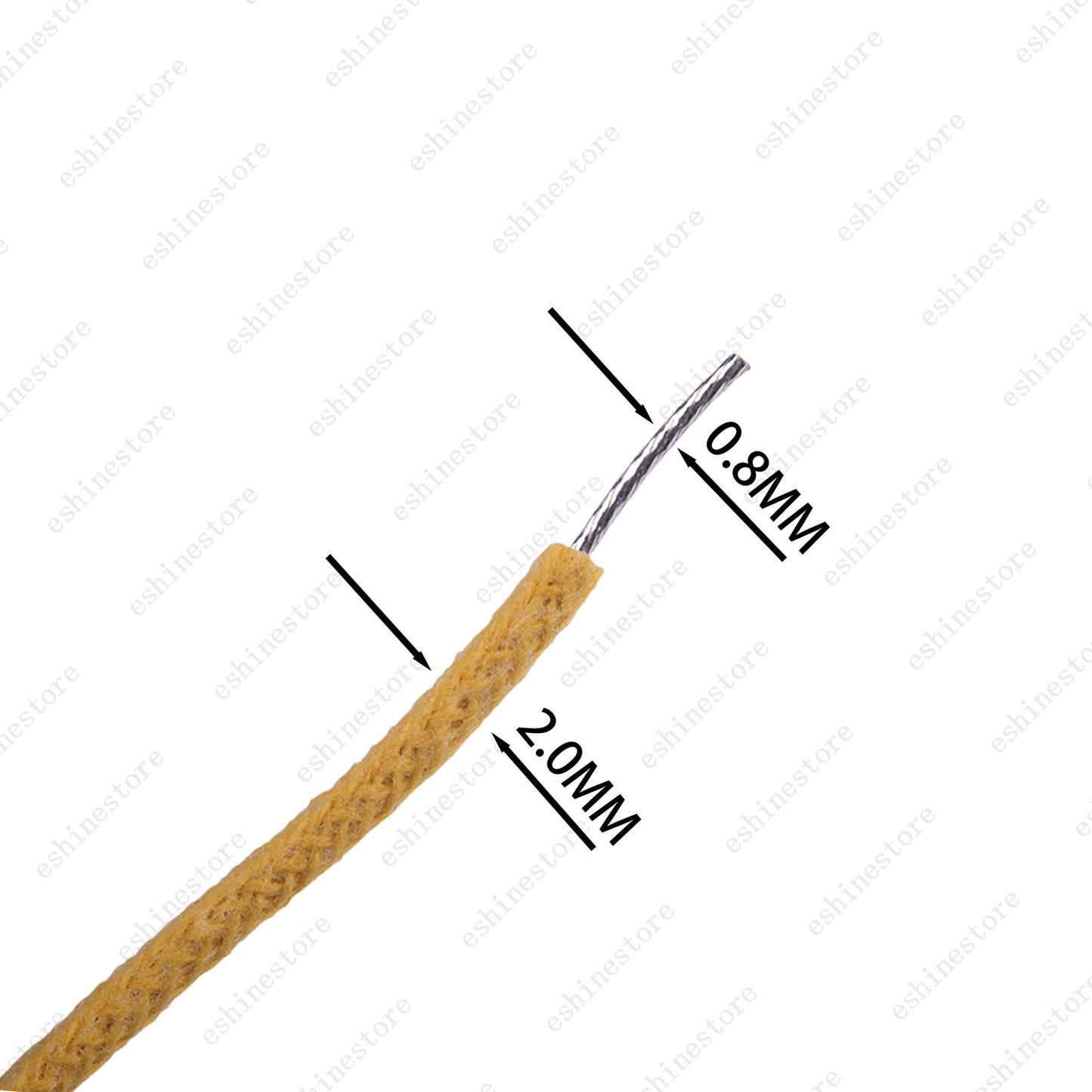 1/3/5/10ft Vintage-Style Waxed Cloth-Covered Braided Guitar Wire Pushback-Yellow