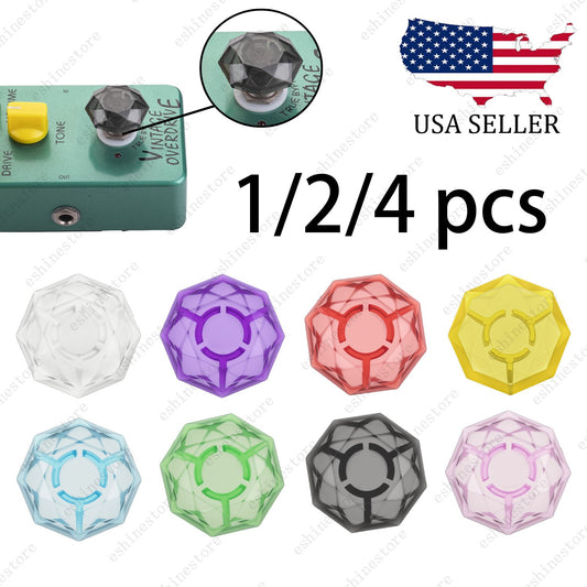 1/2/4 Pcs Diamond Shape Guitar Effect Pedal Footswitch Toppers Foot Nail Cap