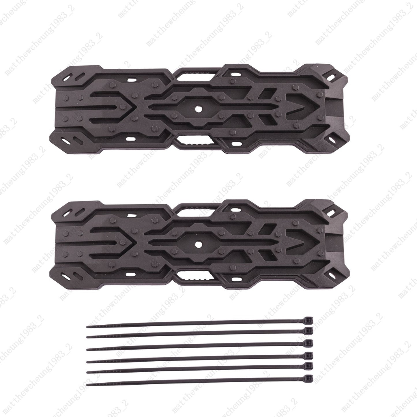 2pcs Light Plastic Recovery Board for RC Car-1/8 1/10, Black/Red, 141.5x42.5mm