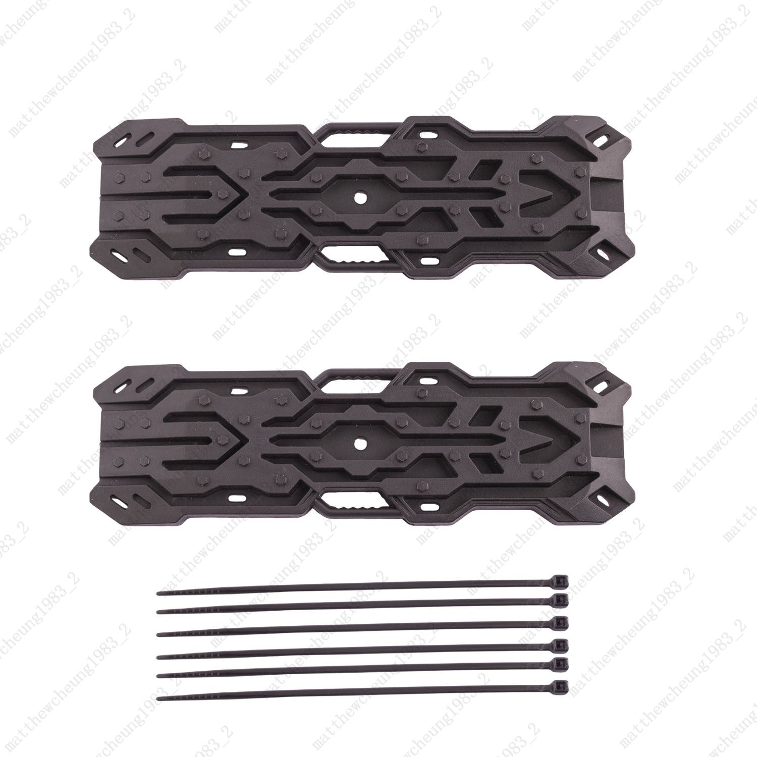 2pcs Light Plastic Recovery Board for RC Car-1/8 1/10, Black/Red, 141.5x42.5mm