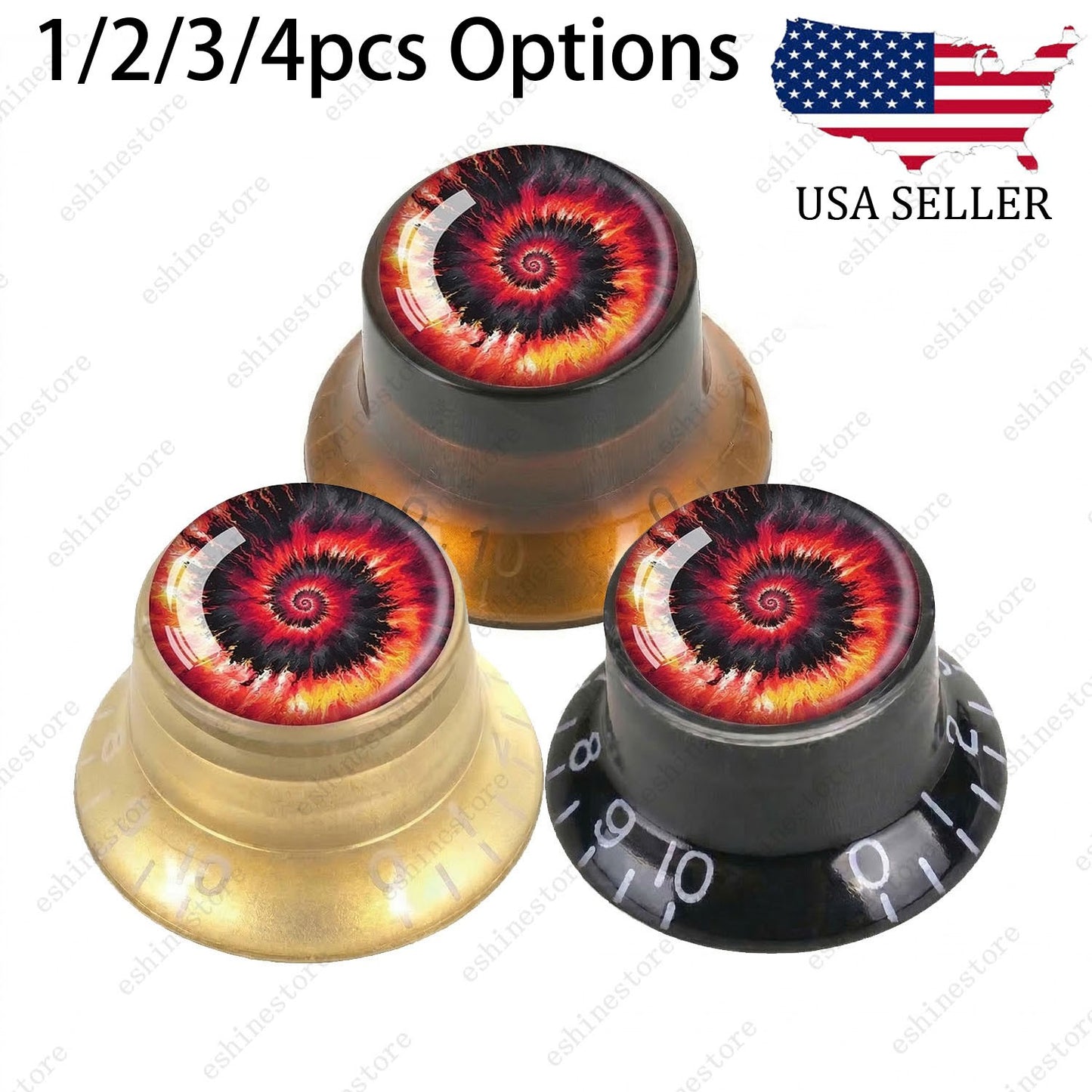 Guitar Reflector Knobs with Spiral Tie Dye Cap Top Hat Knob for Les Paul SG - 02