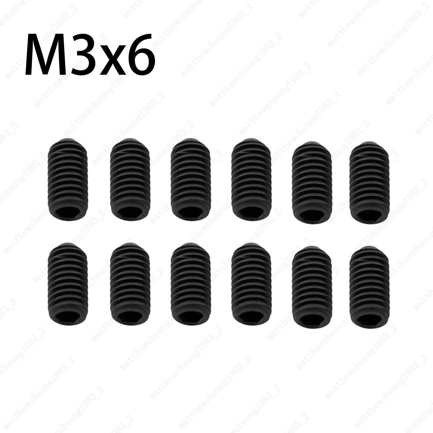 12pcs Black Guitar Bridge Saddle Screws M3x 6/8/10/12mm-Metric Height Adjustment