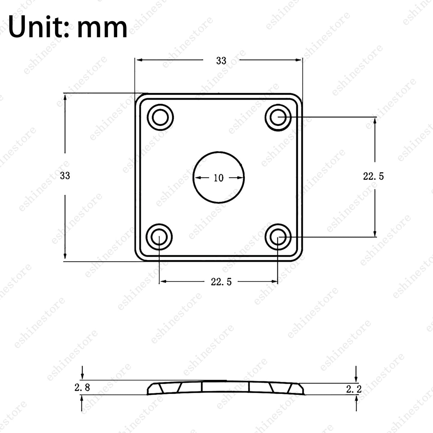 1 Set Square Plate Electric Guitar Output Jack Socket For Les Paul SG Guitar
