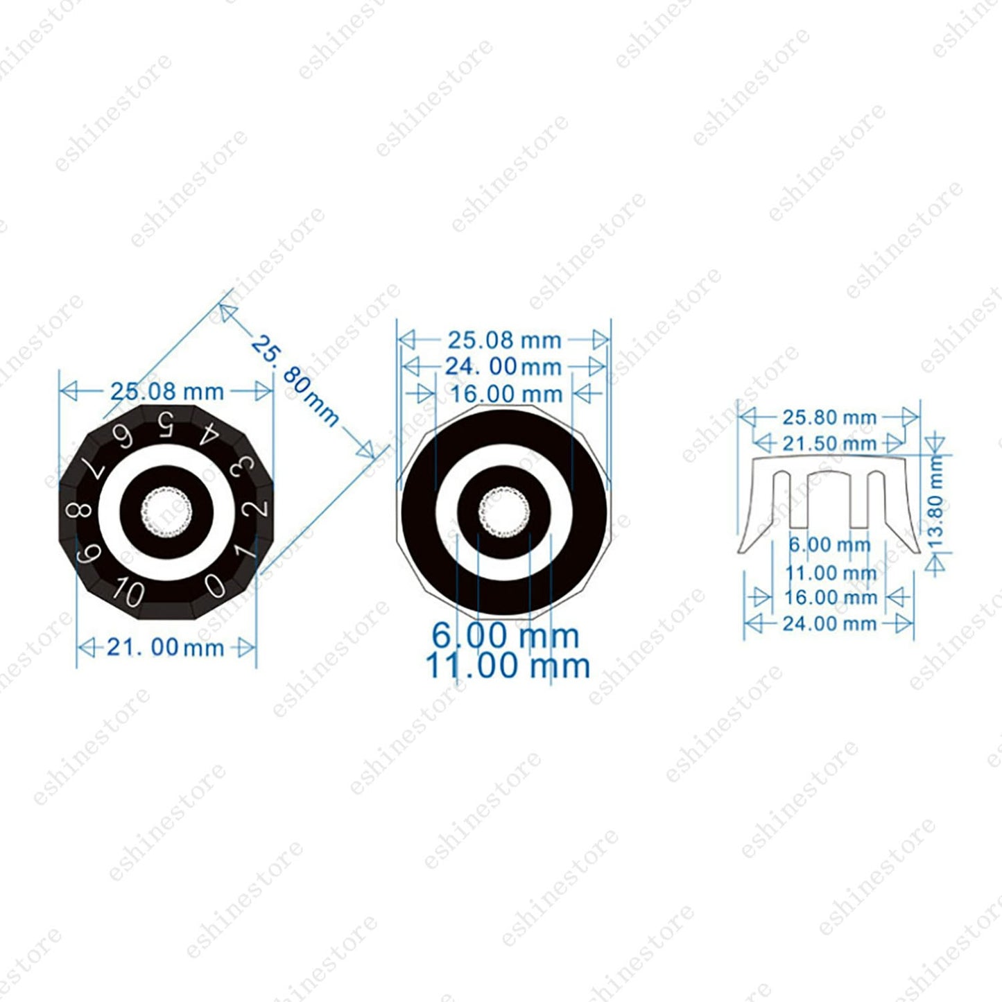 4 Pcs Guitar Knobs Dodecagon Speed Control Volume Tone Knobs For Les Paul LP/SG