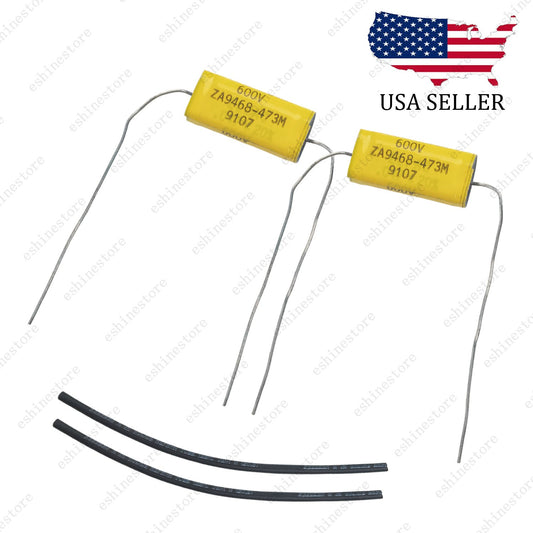 Packs of 2 0.047uF 600V Yellow Film Tone Capacitor For Electric Guitar/AMP