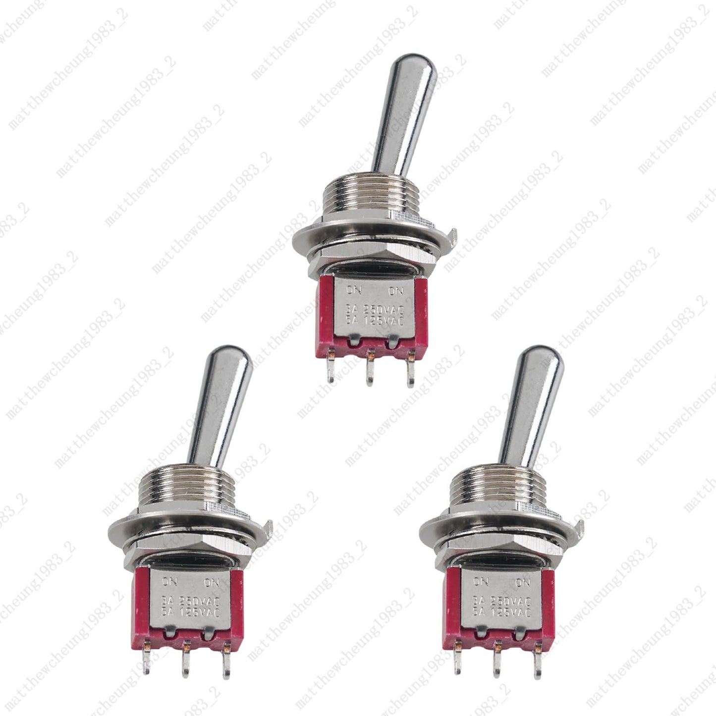 1/3/5 x Guitar/AMP Fat Bat Toggle Switch SPDT 3 Pin 2-Position ON-ON Sealed