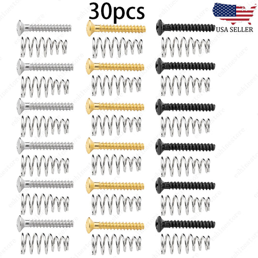30 Pcs Single coil pickup mounting Countersunk Head Screws & Springs 3 Colors