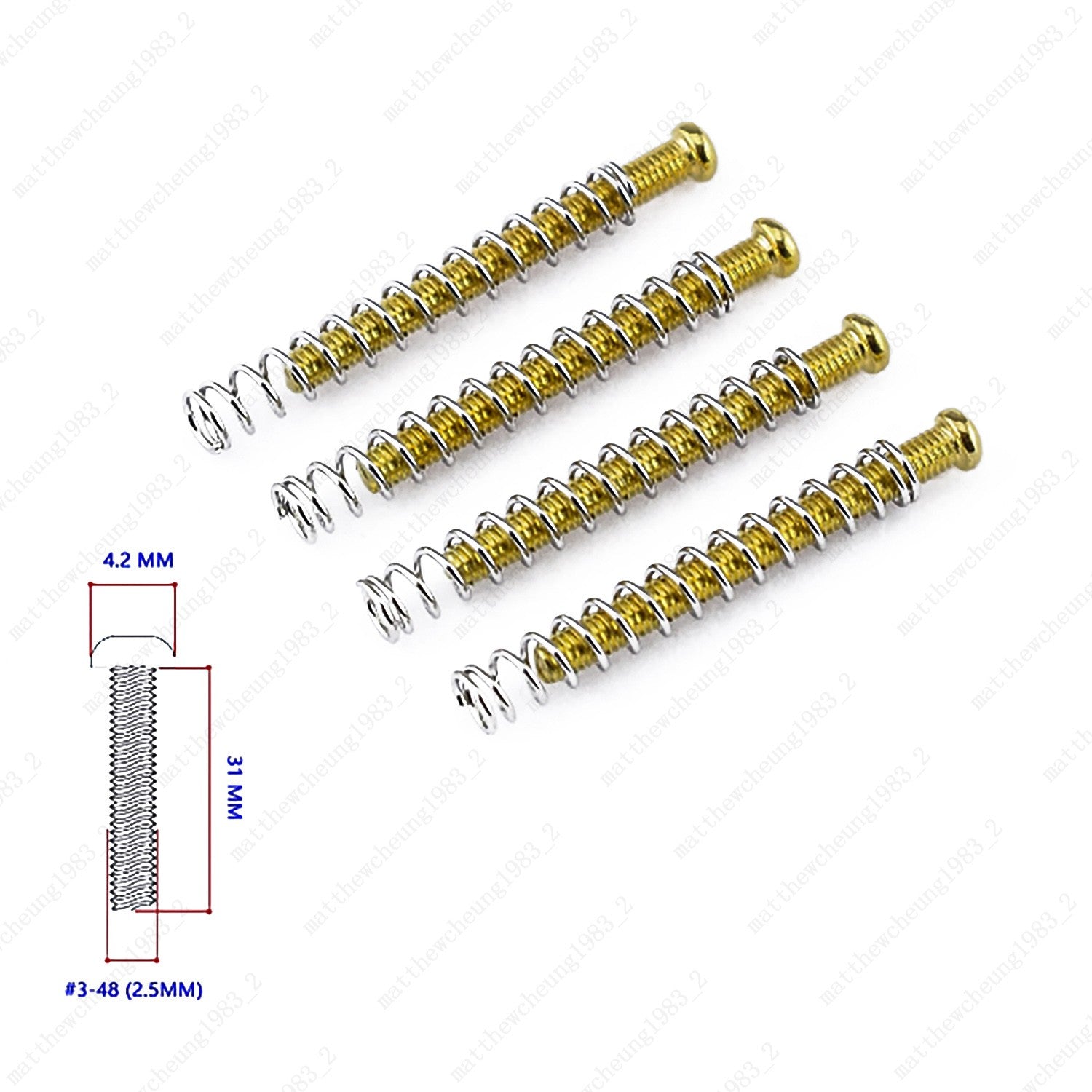 4x US Thread #3-48 Humbucker Pickup Height Screw Spring For EMG DiMazio Gibson
