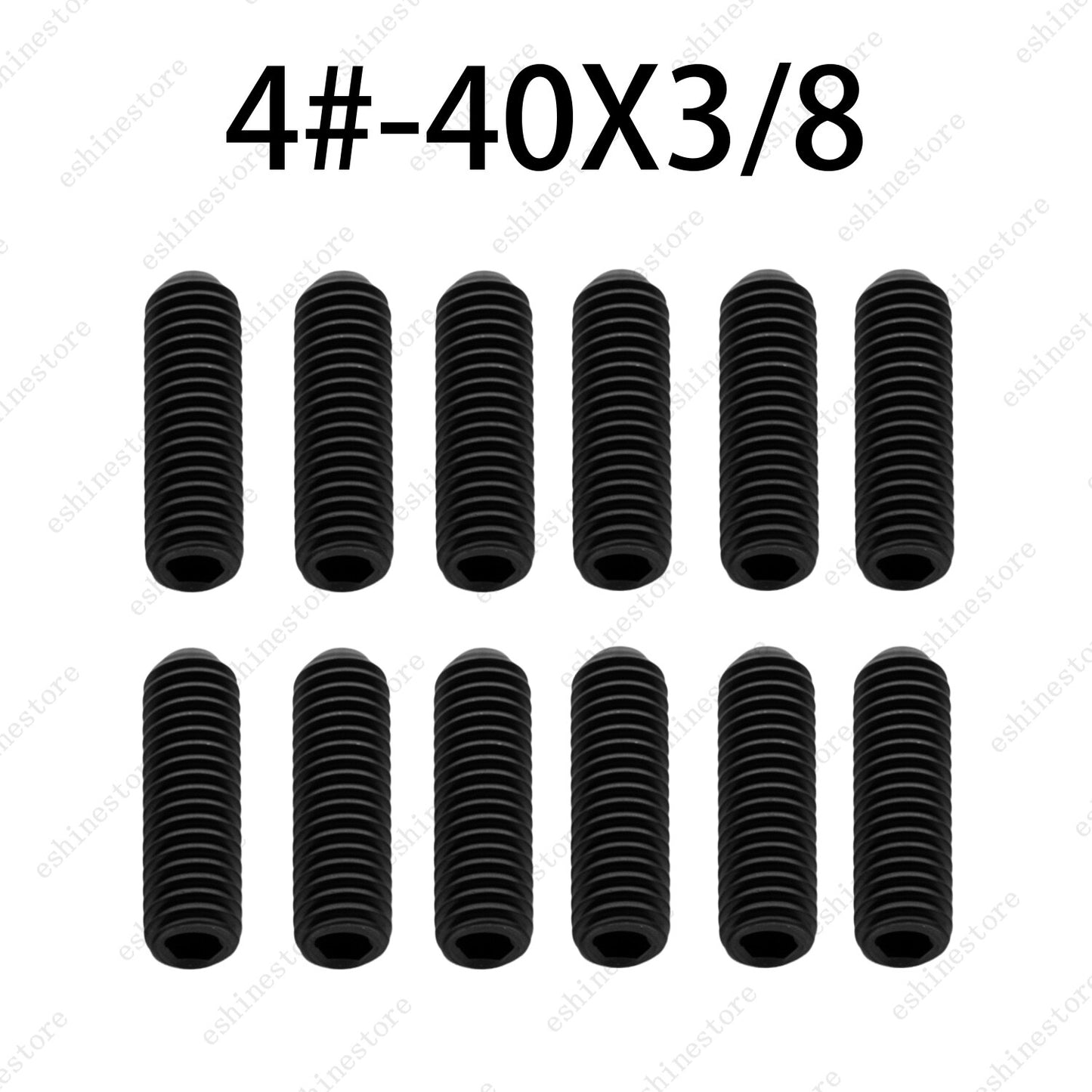 12pcs Alloy Steel #4-40 Guitar Bridge Screw Saddle Height Adjustment-(1/4"-1/2")