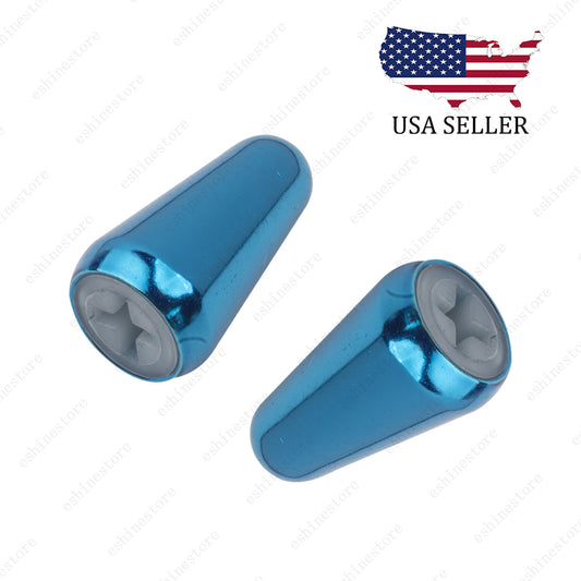 2 Pcs Guitar 5 Way Switch Metal Tip Cap Switch Knob for USA Stratocaster Blue