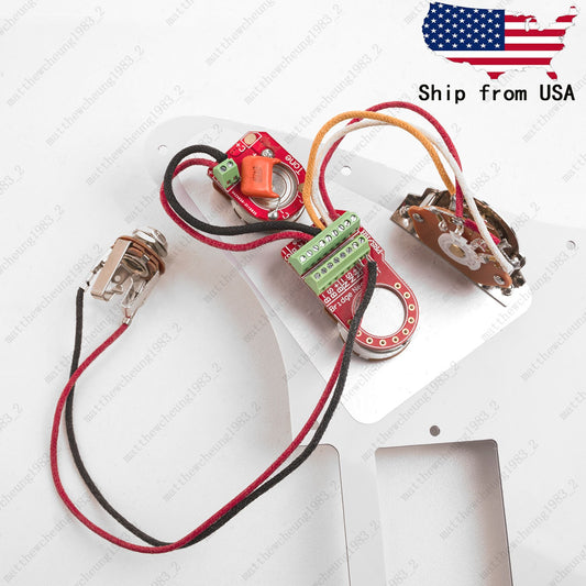 Solderless HH Wiring Harness Brass Pots 3-Way Switch for Stratocaster Guitar