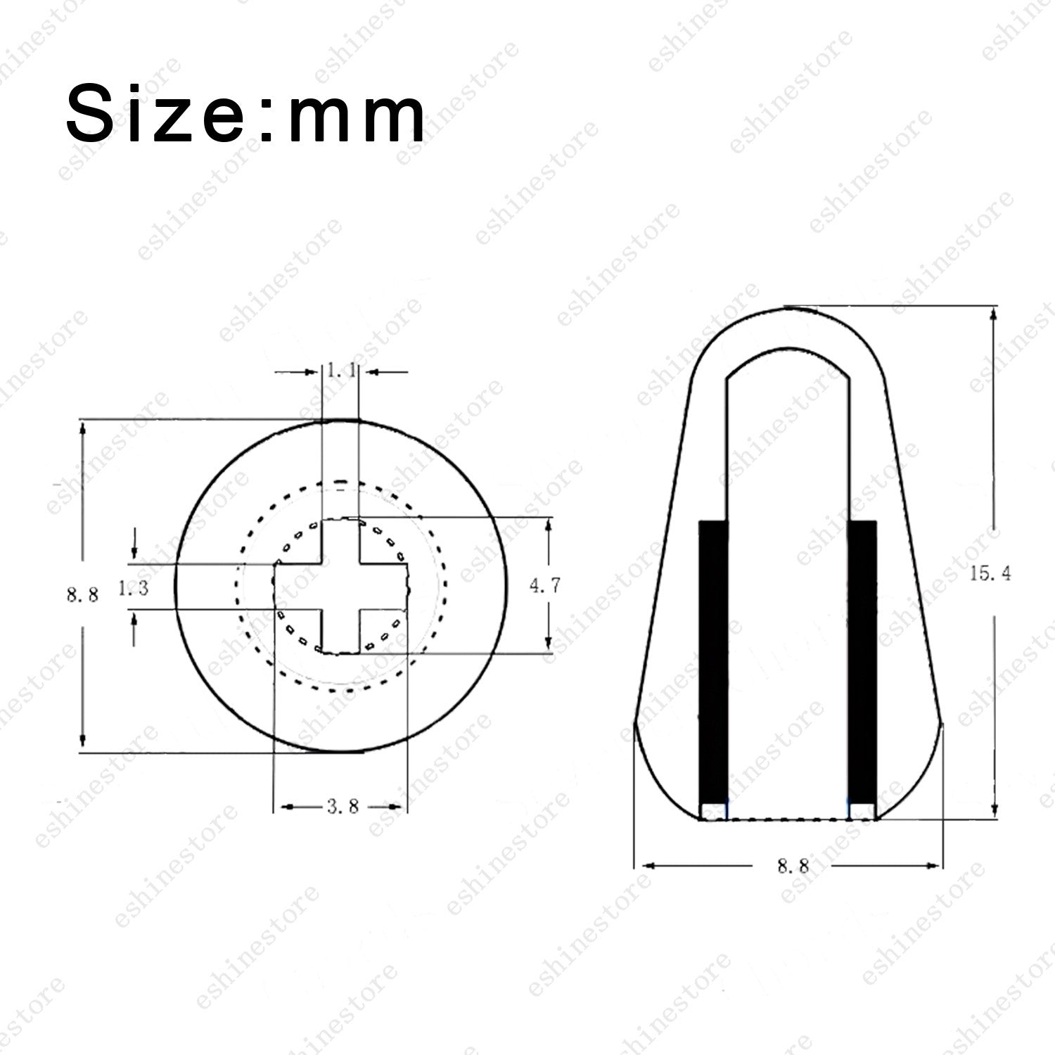 2 Pcs Guitar 3-5 Way Switch Metal Tip Cap Switch Knob For Fender Stratocaster