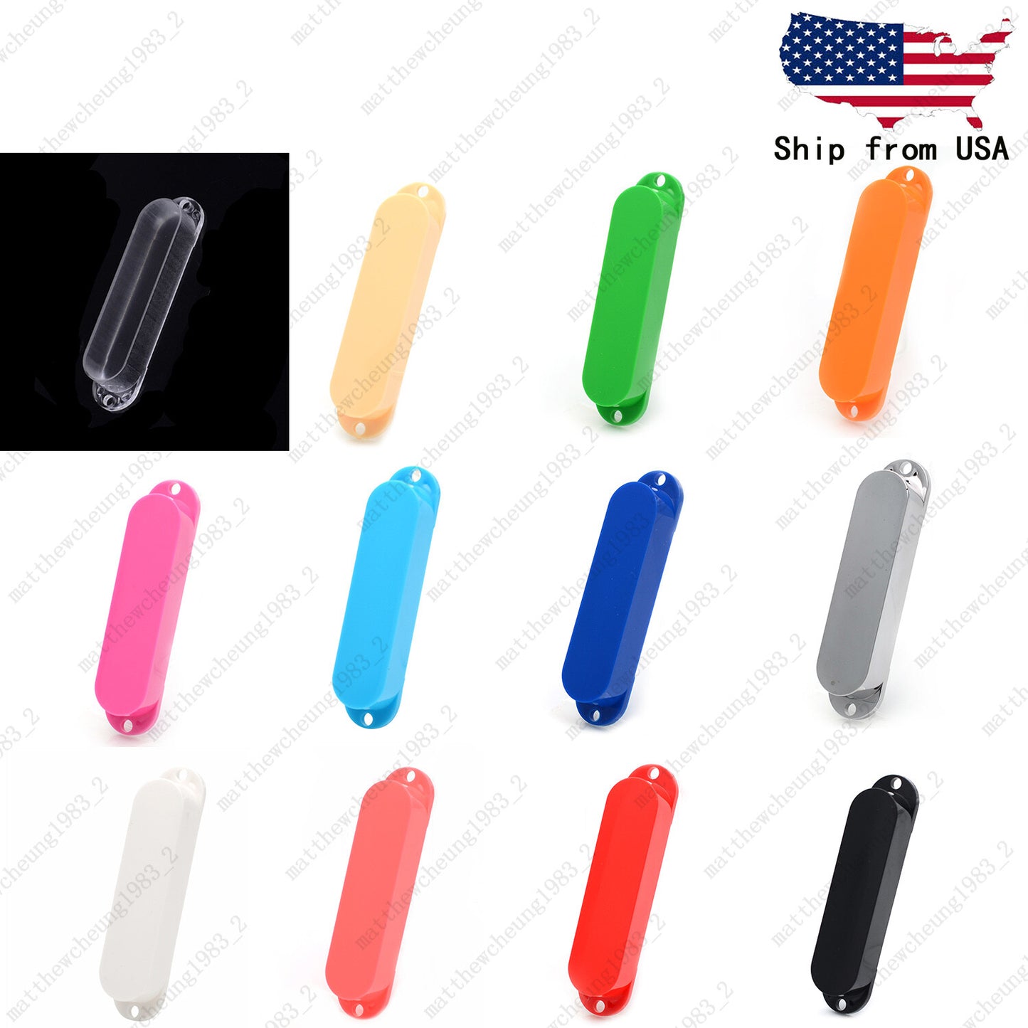 1 Pcs Plastic Sealed Single Coil Pickup Cover For ST Guitar No Holes Mulit Color