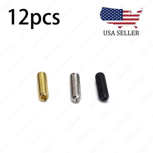 12x Guitar Bridge Saddle Height Adjustment Screws M2.5x10 thread For Strat Tele