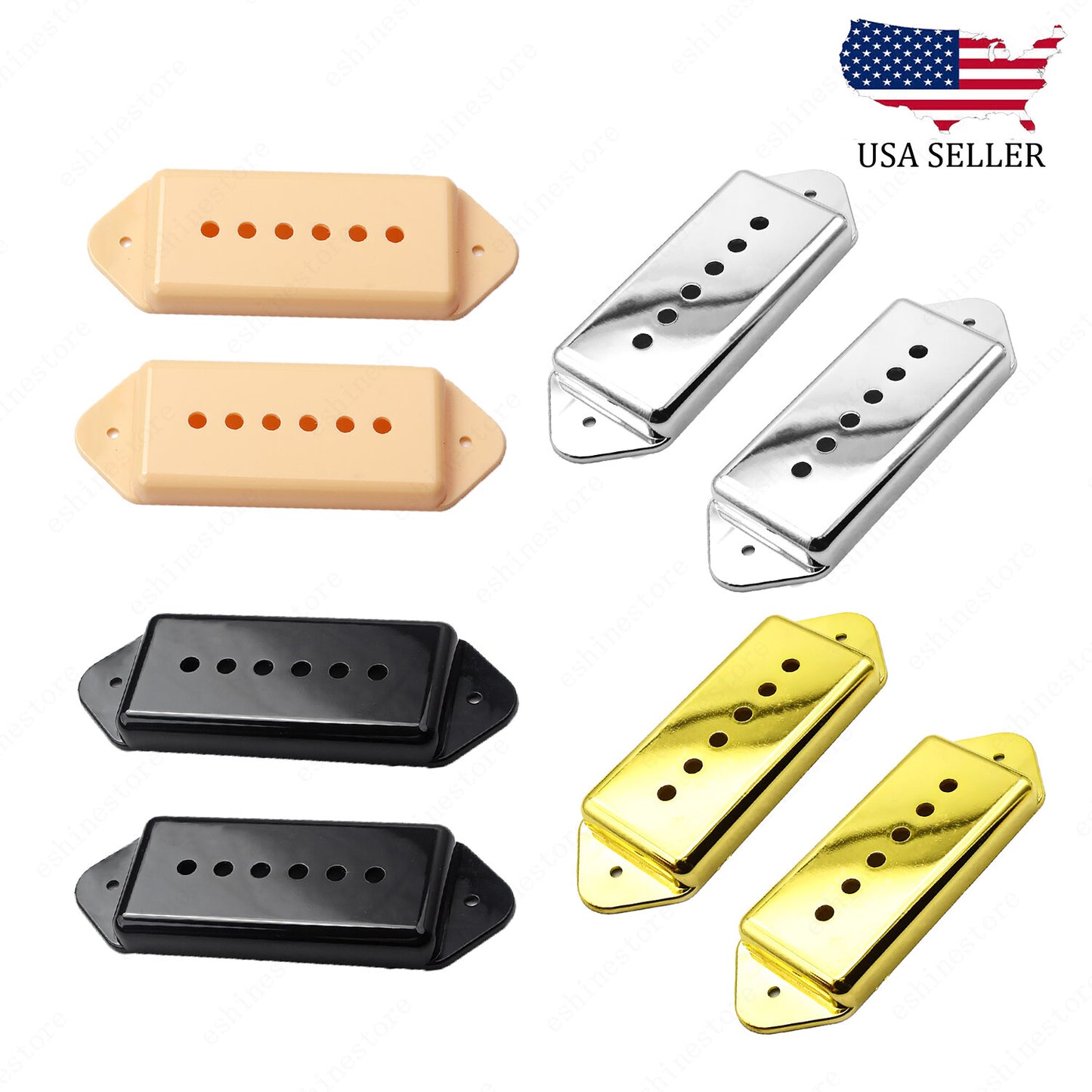 2x P90 Soapbar Dog Ear Pickup Cover Replacement 50 / 52mm Pole For Les Paul SG