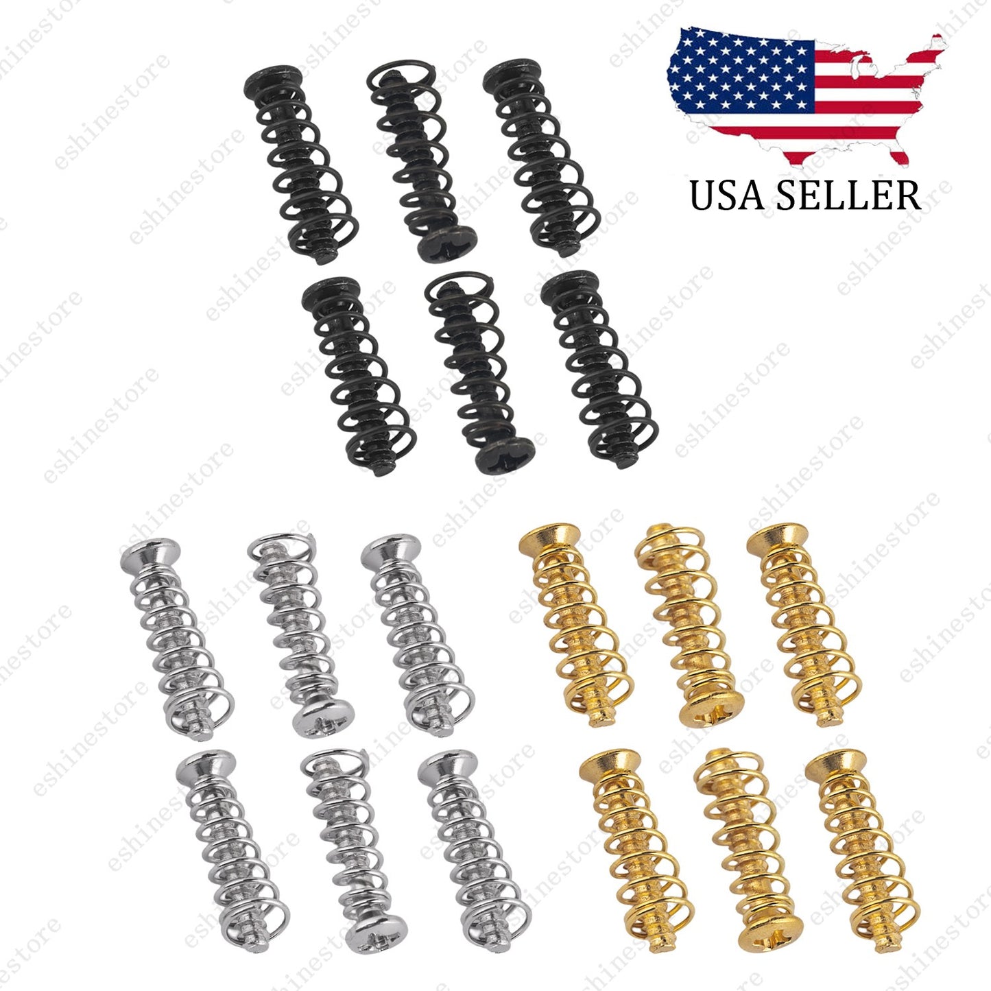 Single Coil Pickup Height Adjustment Screws & Conical-Style Springs for Strat TL