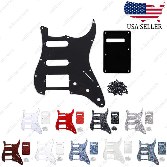 11 Hole SSH 3 Ply Guitar Pickguard & Back Plate Multi Colors For Stratocaster