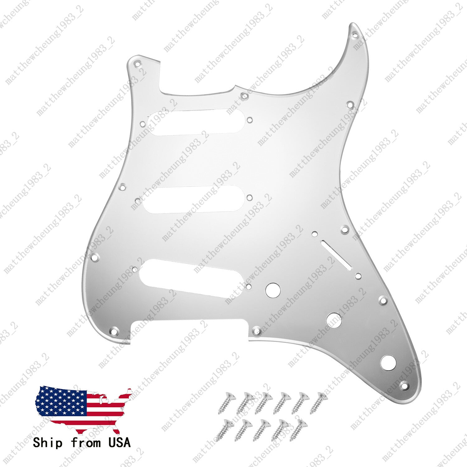 SSS Style11 Hole Chrome Mirror Pickguard Pickups for USA MIM Standard Fender ST