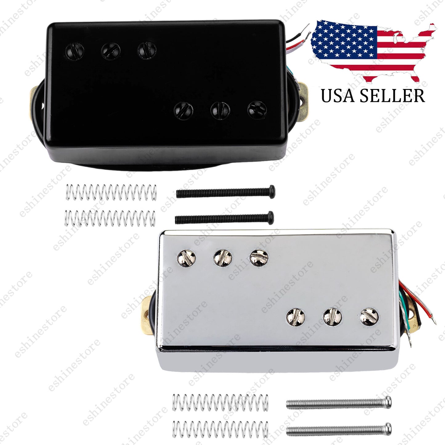 Wide Range Style Ceramic Humbucker Pkckup Neck Bridge 4 Wire For Tele 72