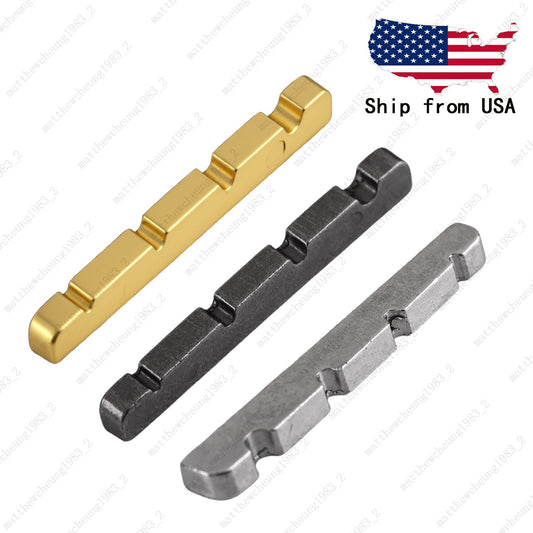 4 String Pre-slotted 42x5.5x4.5MM Brass NUT For Guitar Bass FLAT Bottom 3Colors