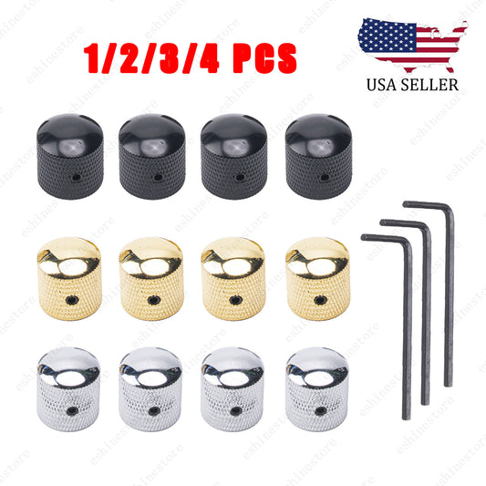 1/2/3/4 Pcs Guitar Volume Tone Control Knobs 18/24 Spline Metal For Strat LP SG