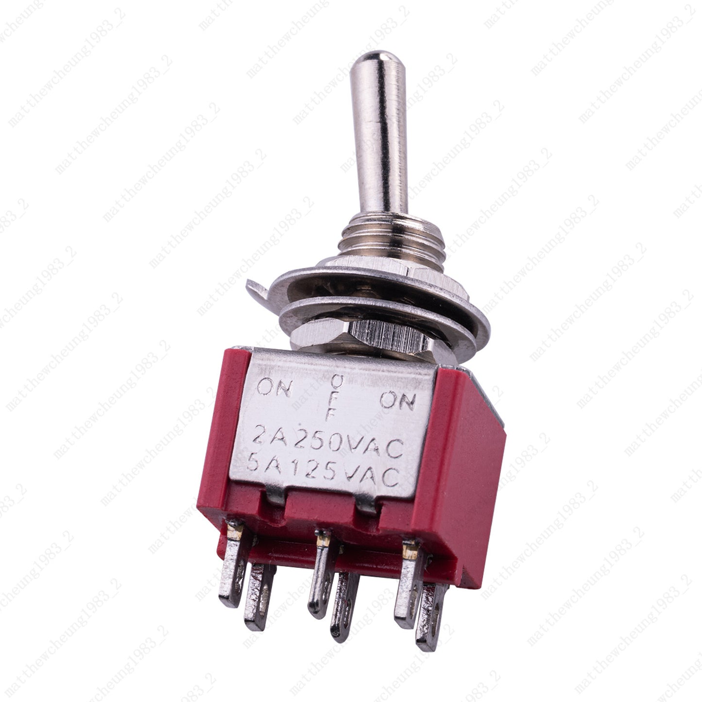 Guitar DPDT Red 3 Way 6 Pin ON OFF ON  Electric Guitar Mini Toggle Switches