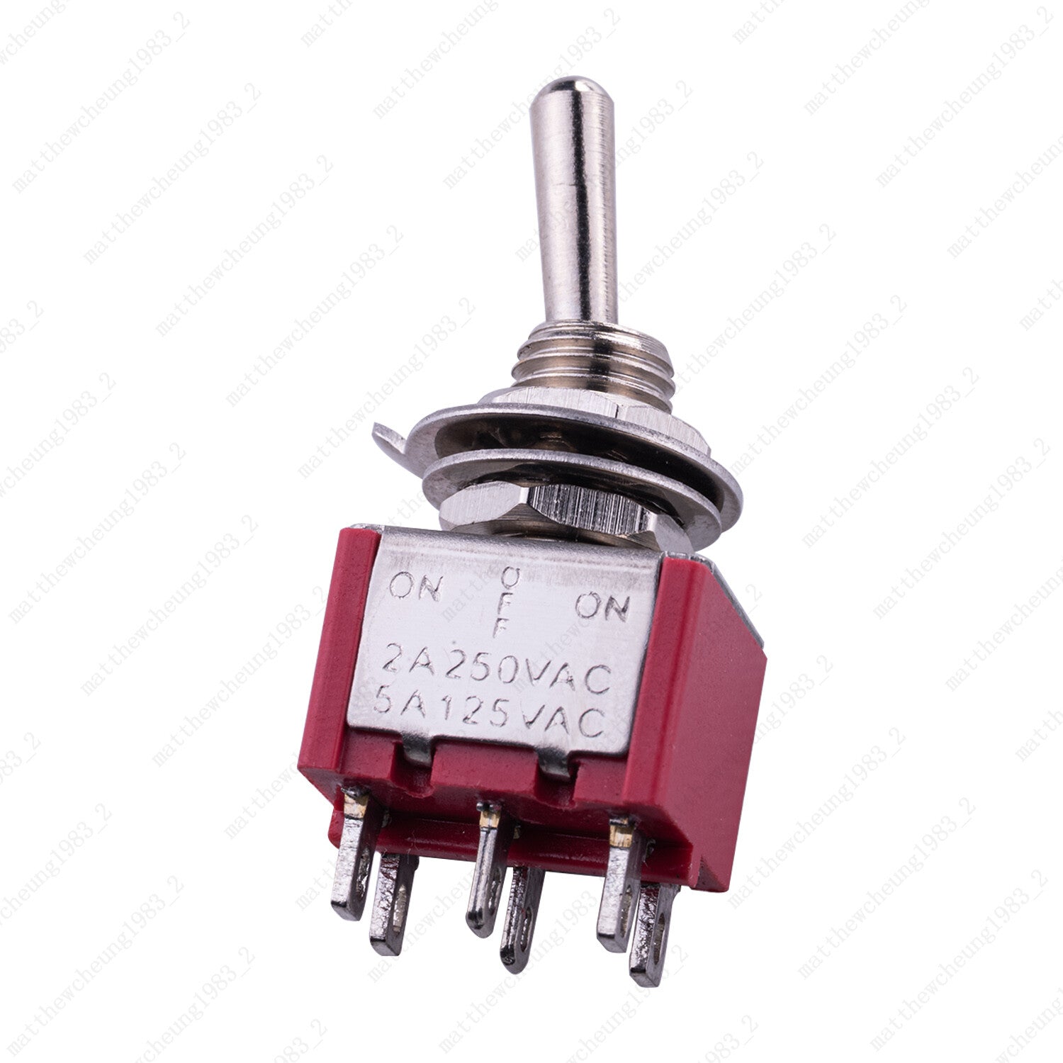 Guitar DPDT Red 3 Way 6 Pin ON OFF ON  Electric Guitar Mini Toggle Switches