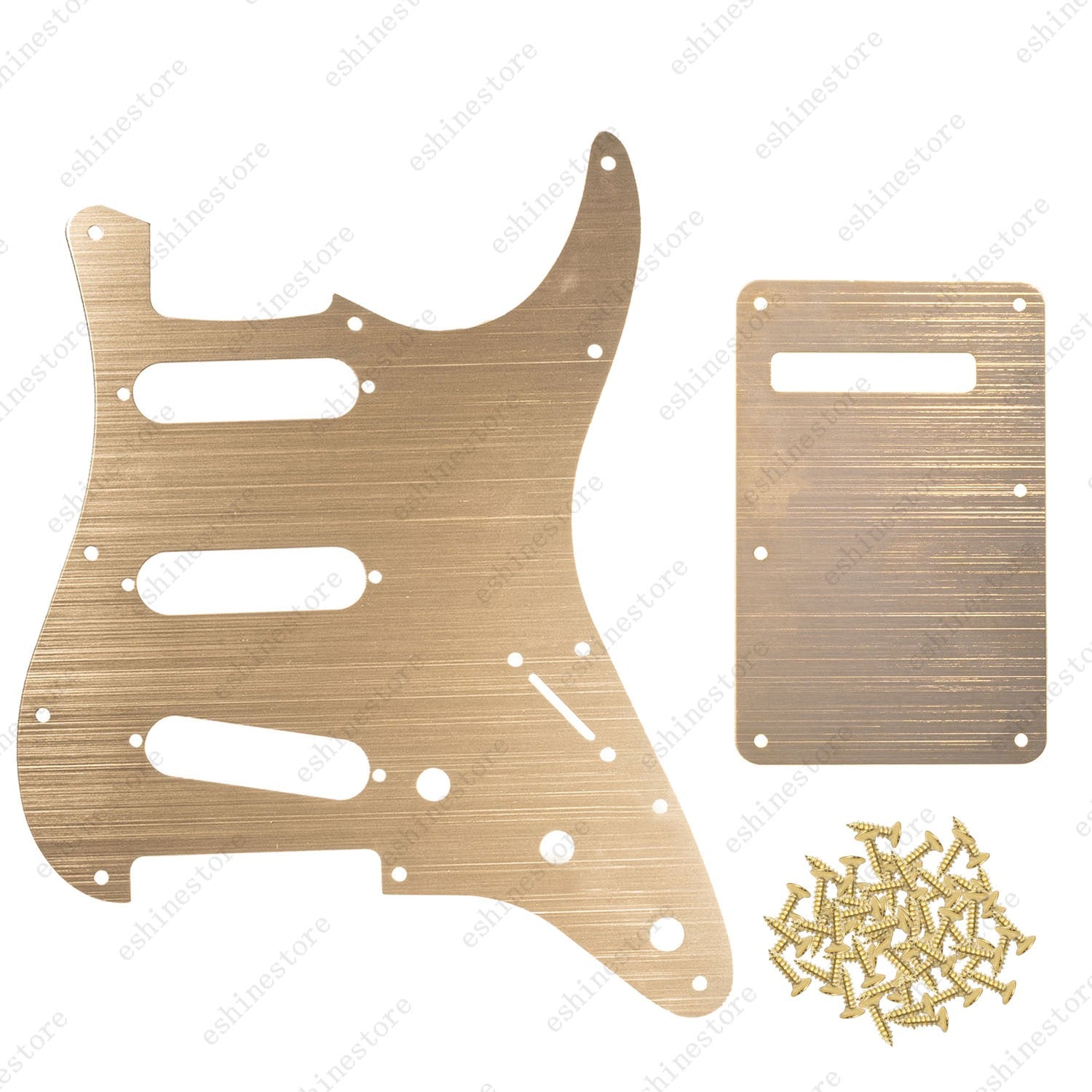 11 Hole SSS Metal Guitar Pickguard & Back Plate Aluminum For Stratocaster