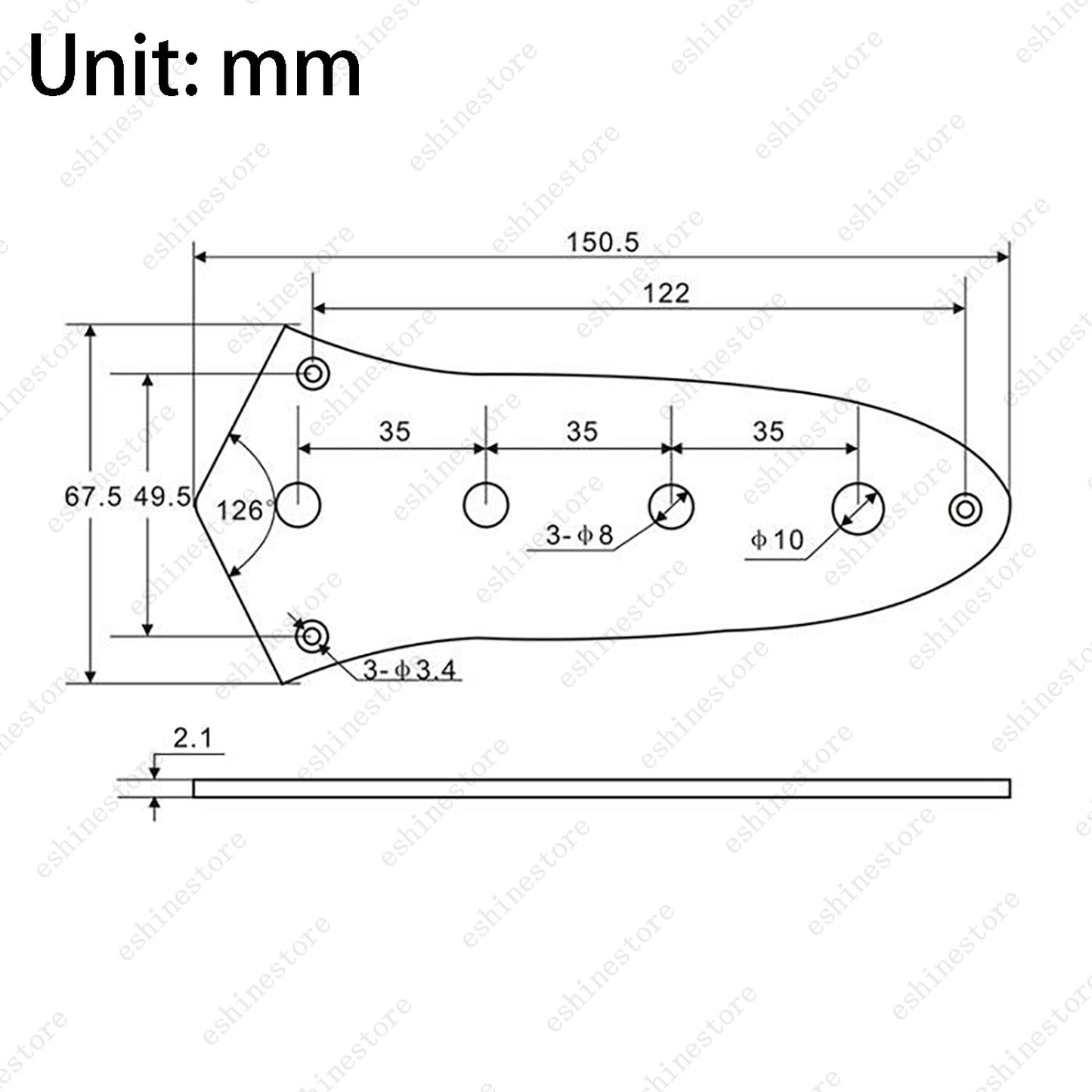 4 Holes Control Plate Switch Plate Pot Wiring Cover For Fender Jazz Bass Guitar