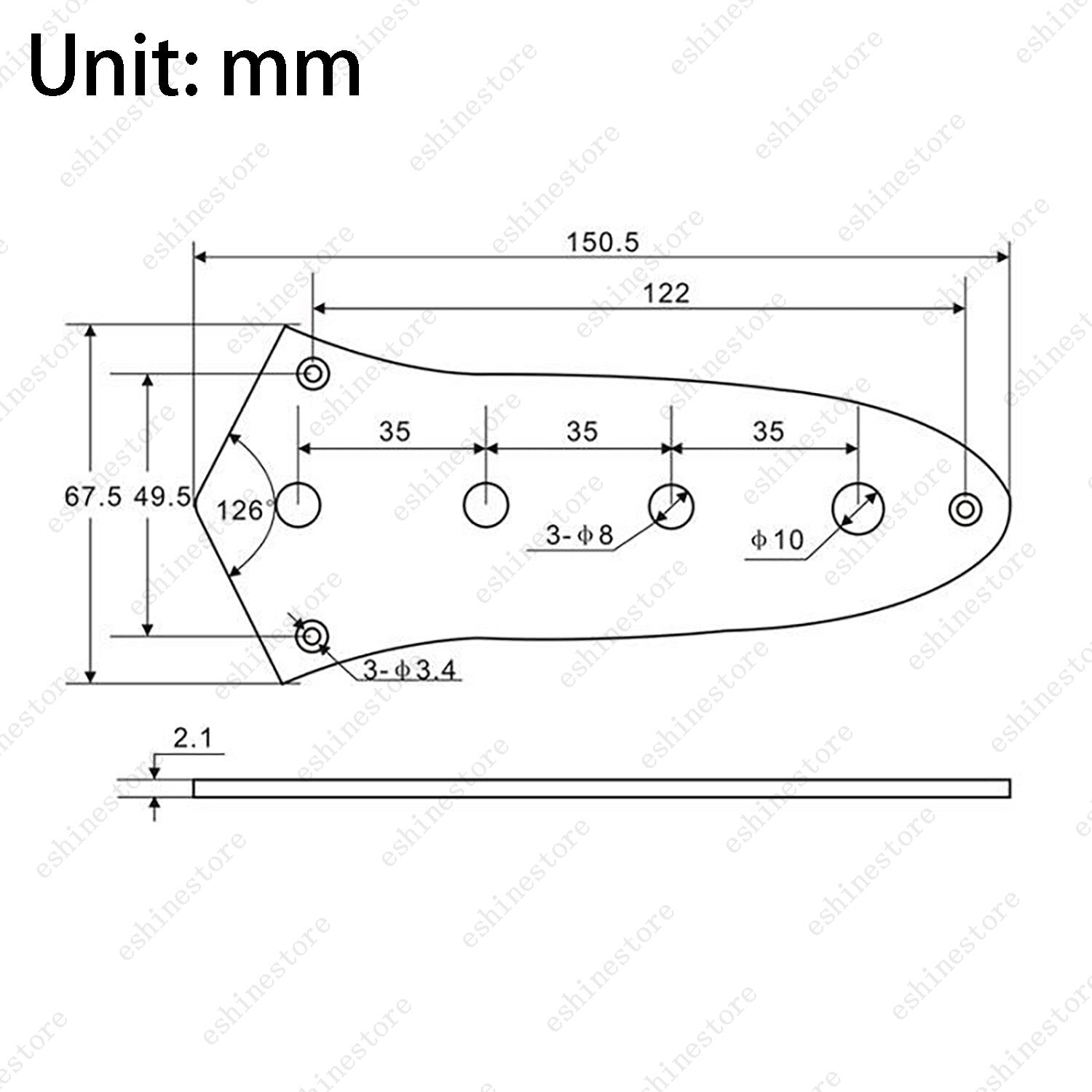 4 Holes Control Plate Switch Plate Pot Wiring Cover For Fender Jazz Bass Guitar