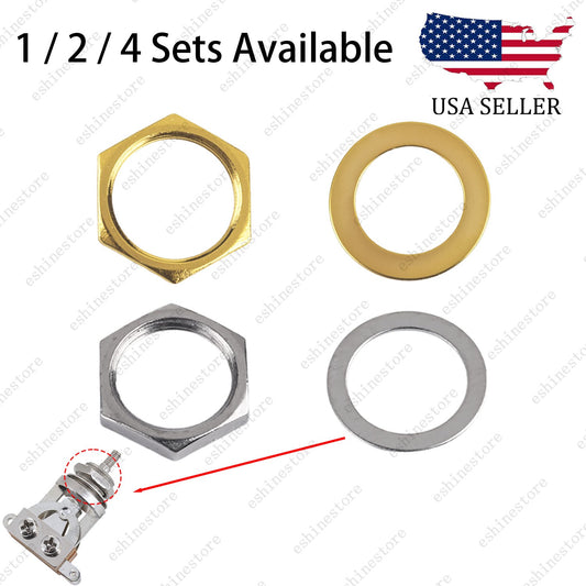1/2/4pcs M12x1.0 Threaded Nut & Washer for Guitar 3-Way Guitar Toggle Switch