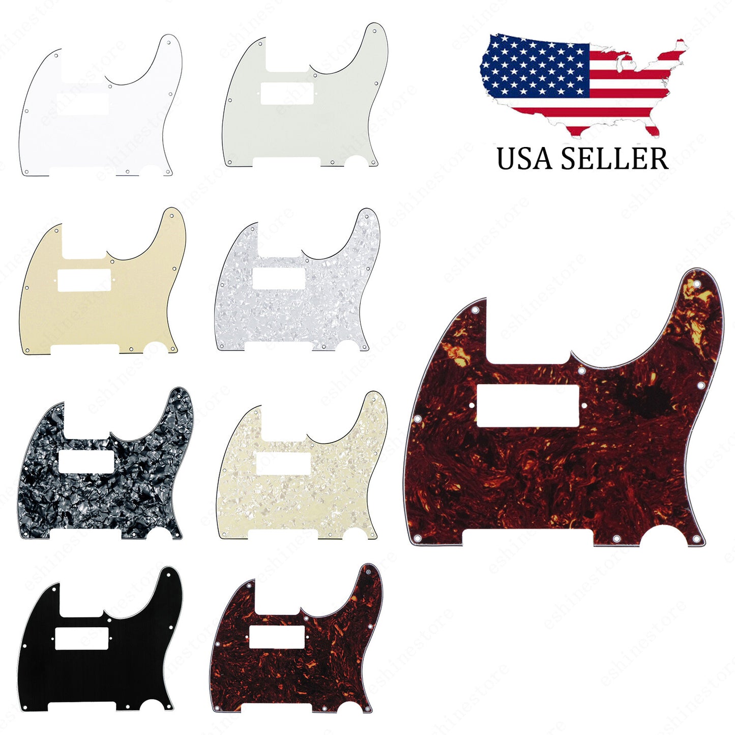 8 Hole Mini Humbucker Style Guitar Pickguard Scratch Plate For Fender Telecaster