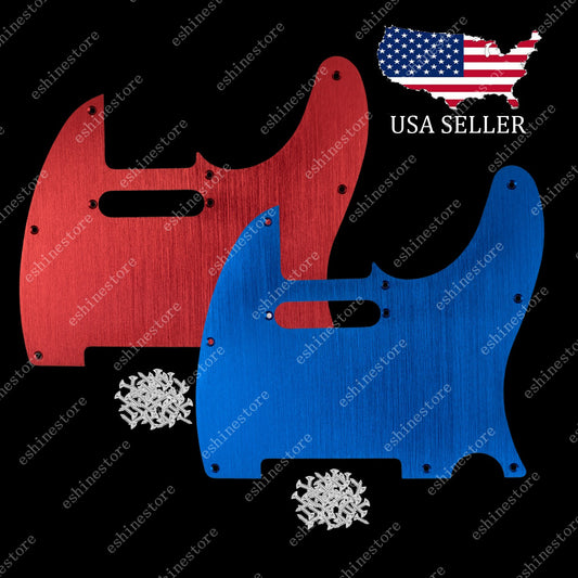 Aluminum 8-Hole Pickguard for Fender Telecaster - Red/Blue Metal Scratch Plate