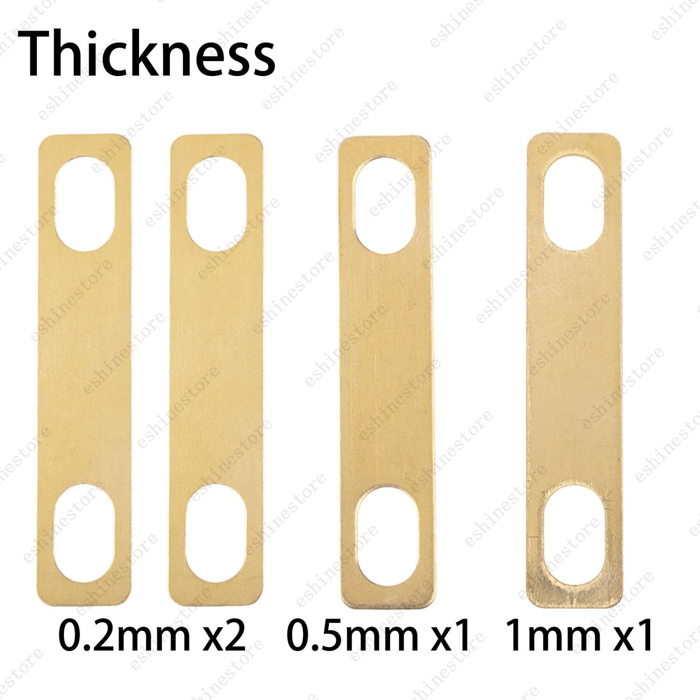 4pcs Guitar Neck Shims Brass (2pcs 0.2mm, 1pcs 0.5mm, 1pc 1mm) for ST/Strat Tele
