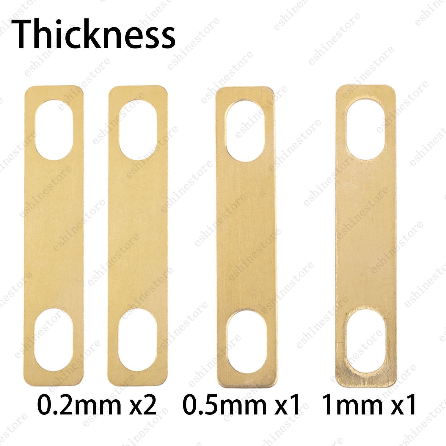 4pcs Guitar Neck Shims Brass (2pcs 0.2mm, 1pcs 0.5mm, 1pc 1mm) for ST/Strat Tele