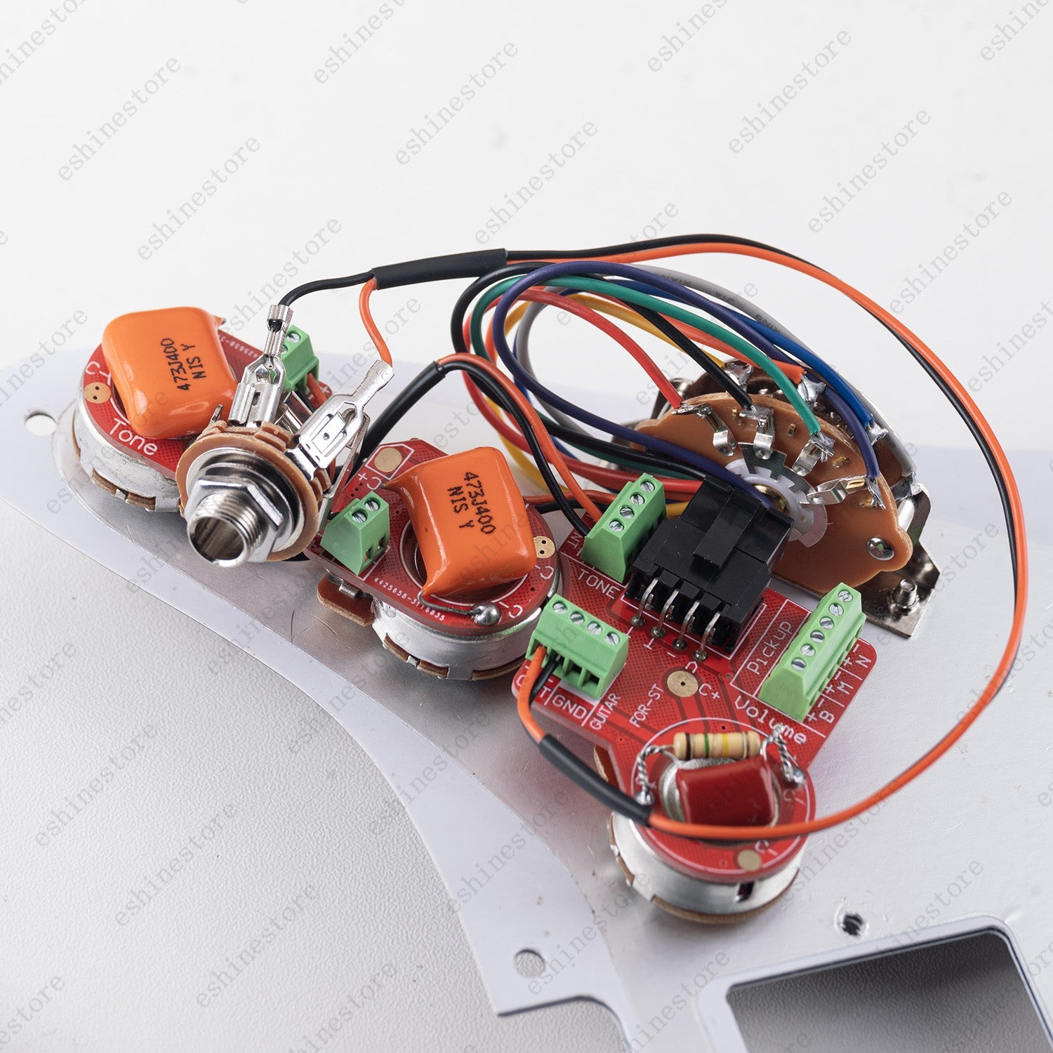 Solderless Custom Dual Tone Wiring Harness-18mm Brass shaft Pot For Stratocaster