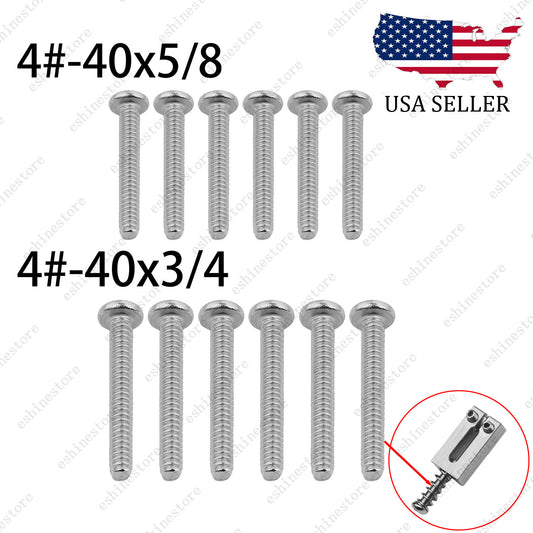 US Standard Guitar saddle screws 4#-40x3/4 & 4#-40x5/8 for Fender 6 Pieces