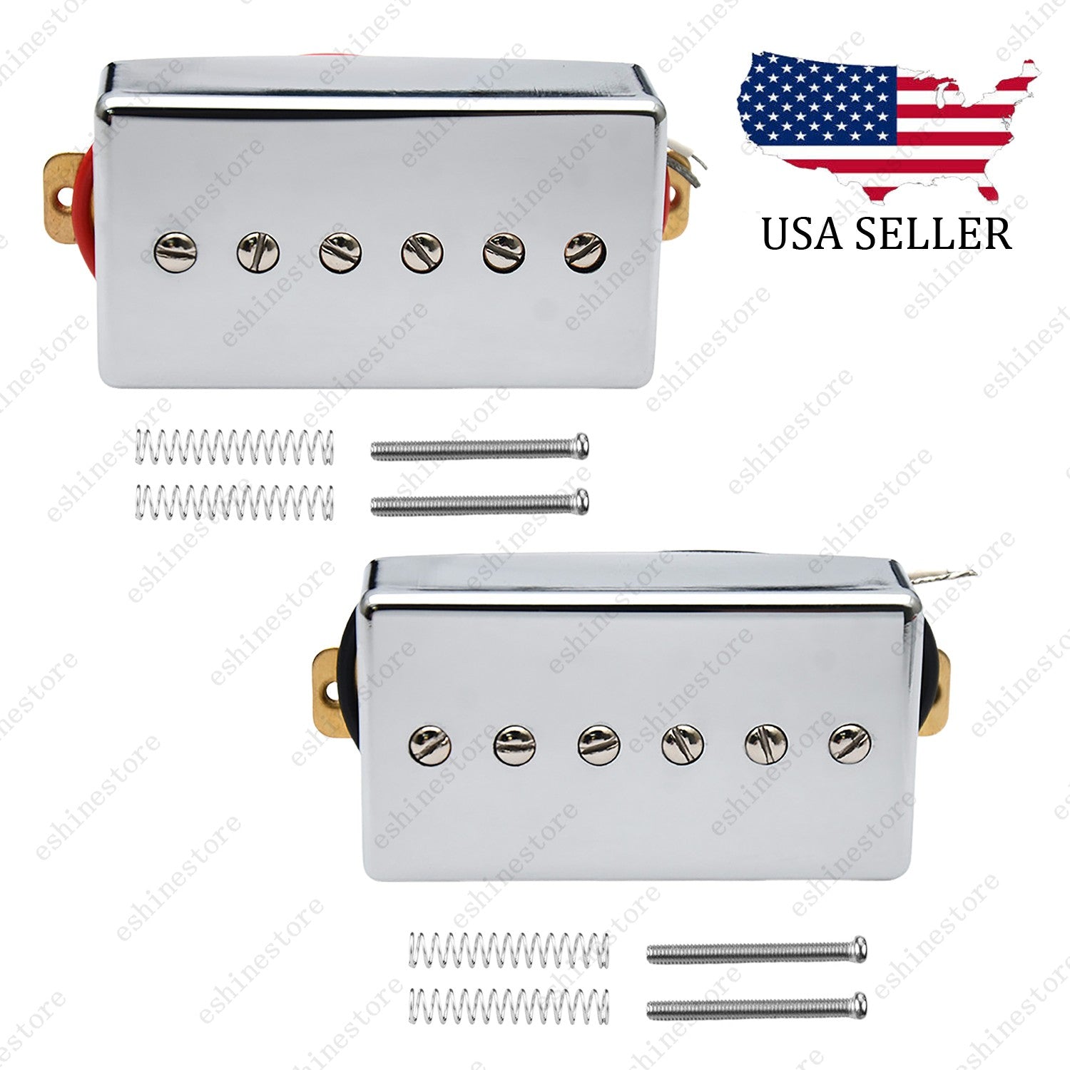 P90 Style Neck / Bridge Single Coil Pickup 6 Adjustable Screw Humbucker Size