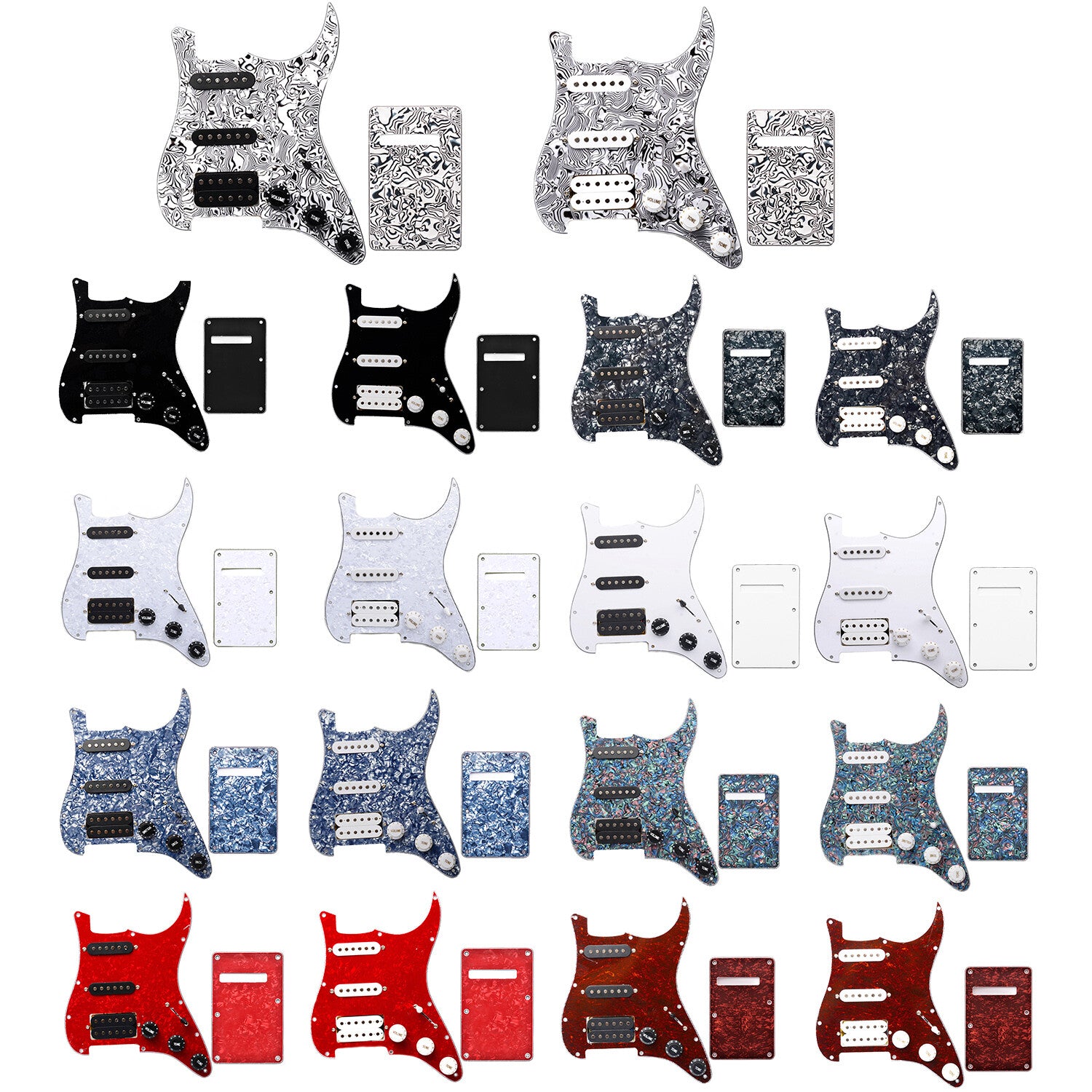 11 Hole Guitar SSH Loaded Pickguard Set & Back Plate For SQ FENDER Stratocaster